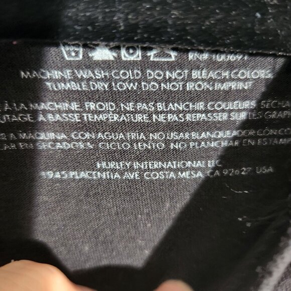 Hurley Mens Texas Flag Logo Black T-Shirt M 100% Cotton Short Sleeve - Picture 4 of 13